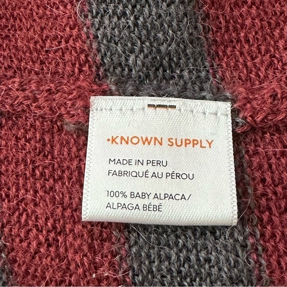 Known Supply Red & Gray Handmade Wool Sleeveless Duster Sweater One Size - Picture 9 of 11